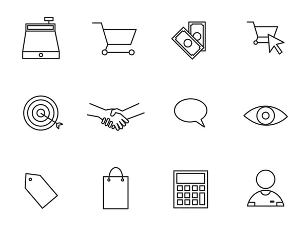 Set di icone per il business e lo shopping — Vettoriale Stock