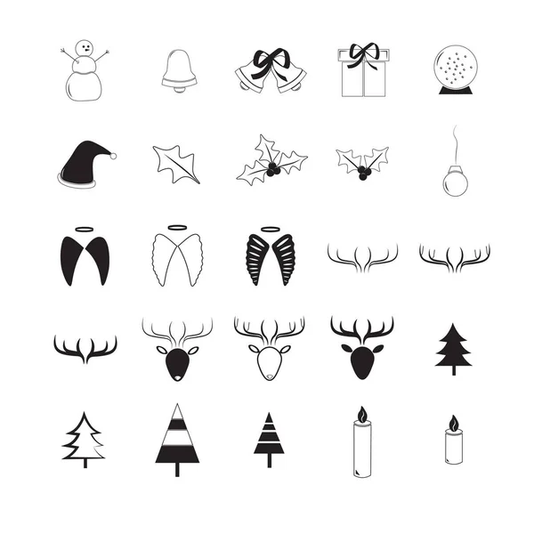 Conjunto de iconos para Navidad — Archivo Imágenes Vectoriales