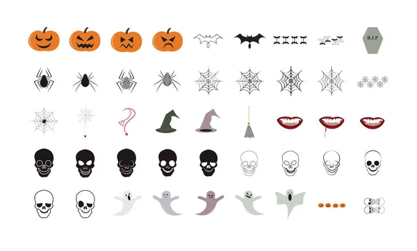 Set de iconos para Halloween — Archivo Imágenes Vectoriales