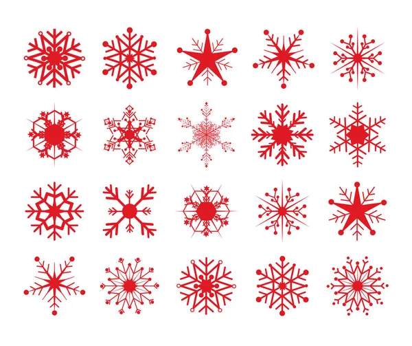 Icon Set für Schneeflocken — Stockvektor