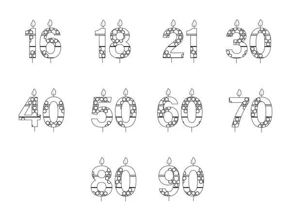 Set für Geburtstagskerzen — Stockvektor