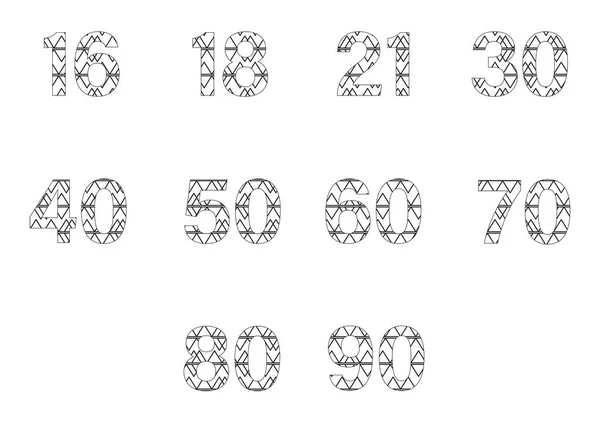 Набір для візерункових чисел — стоковий вектор