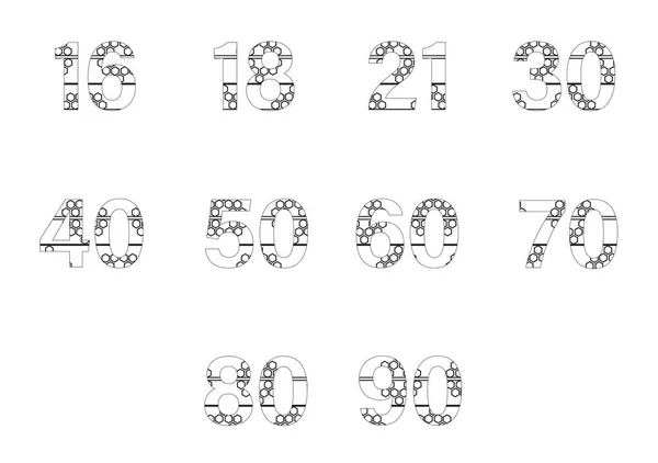 Набор для узорных чисел — стоковый вектор