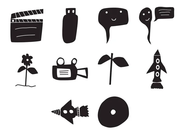 Set d'icône pour le cinéma — Image vectorielle