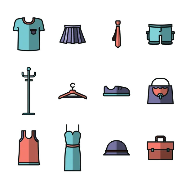 Set for wardrobe and fashion — Stock Vector