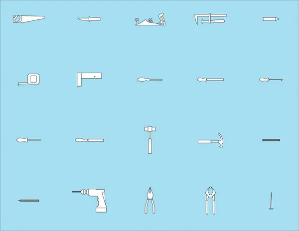 Set pour outils et équipements de menuiserie — Image vectorielle