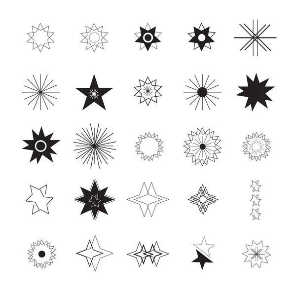 Symbolset für die Sternform — Stockvektor