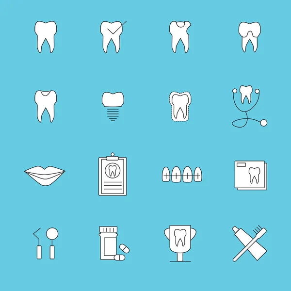 Icon set voor tandheelkundige zorg — Stockvector