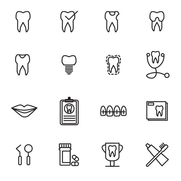 Icon set for dental care — Stock Vector
