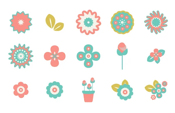 Set de fleurs design — Image vectorielle