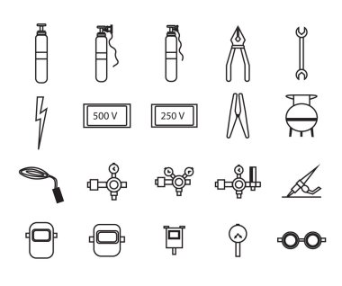  Kaynakçı donatımın Icon set