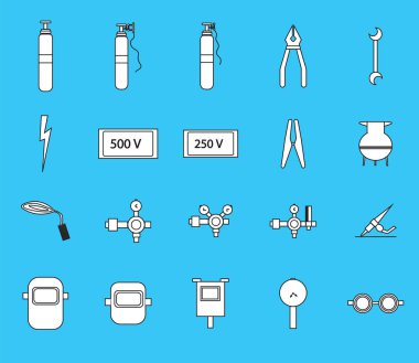  Kaynakçı donatımın Icon set
