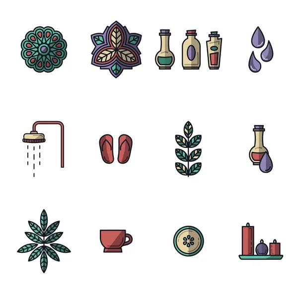 Icon set van spa — Stockvector