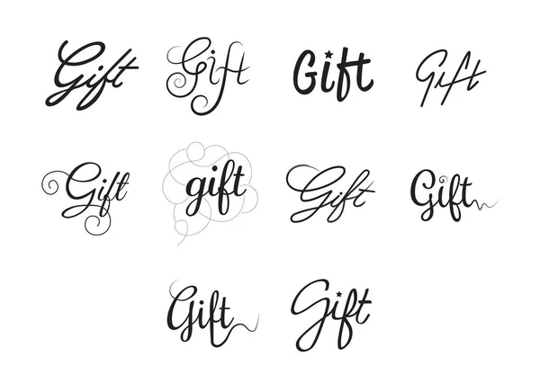 Icon set of word gift — Stock Vector