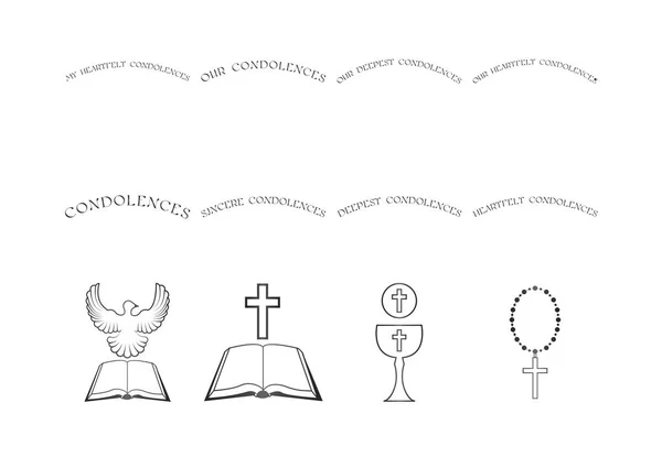 Iconos religiosos cristianos — Vector de stock