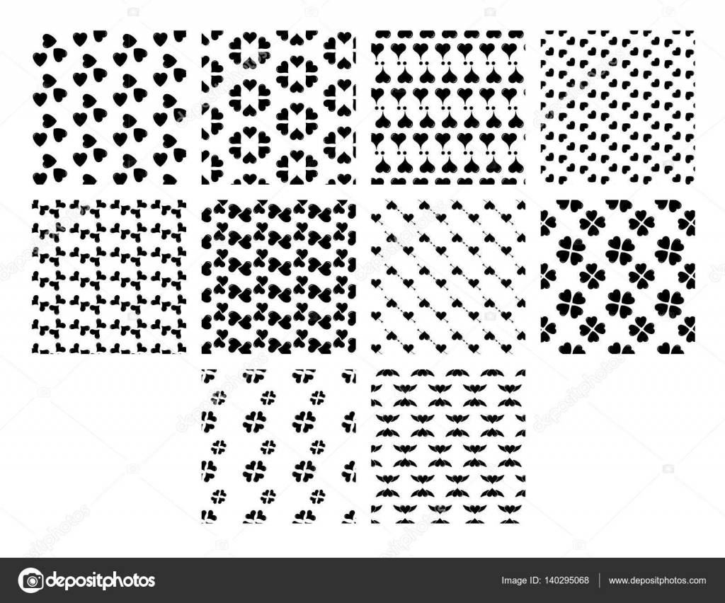 Various heart shape patterns Stock Vector by ©vectorfusionart 140295068
