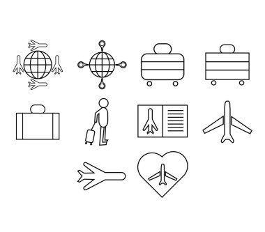 Vektör Icon set Havaalanı