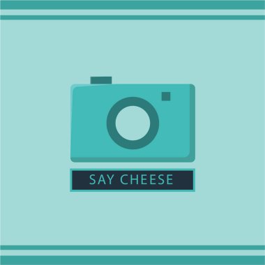 Vektör görüntü metin ile fotoğraf makinesinin söylemek peynir