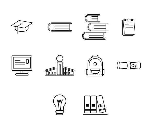 Set di icone vettoriali per l'istruzione — Vettoriale Stock