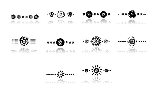 Iconos vectoriales de varios patrones florales — Archivo Imágenes Vectoriales