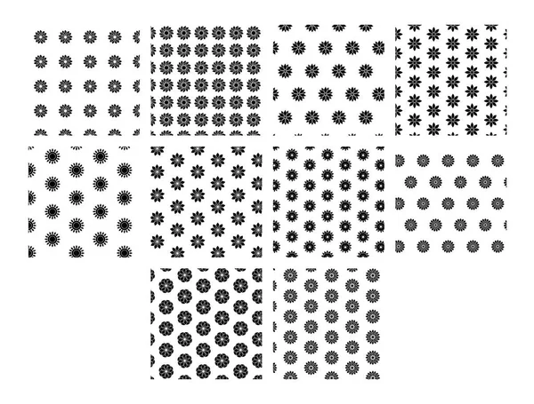 Conjunto de iconos vectoriales de varios patrones florales — Archivo Imágenes Vectoriales