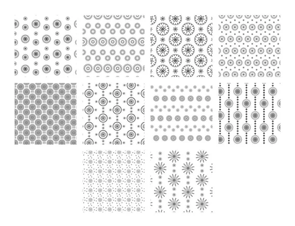 Vector icon set van verschillende bloemmotieven — Stockvector