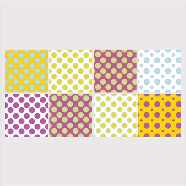 Vector set van kleurrijke gestippelde patronen — Stockvector