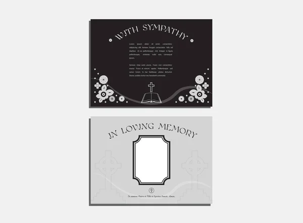 Pohřební služba karty s obálkou — Stockový vektor