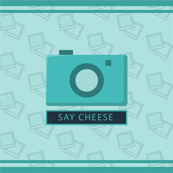 Vector image of camera with text say cheese — Stock Vector