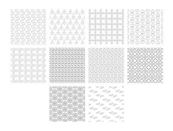 Verschiedene herzförmige Muster — Stockvektor