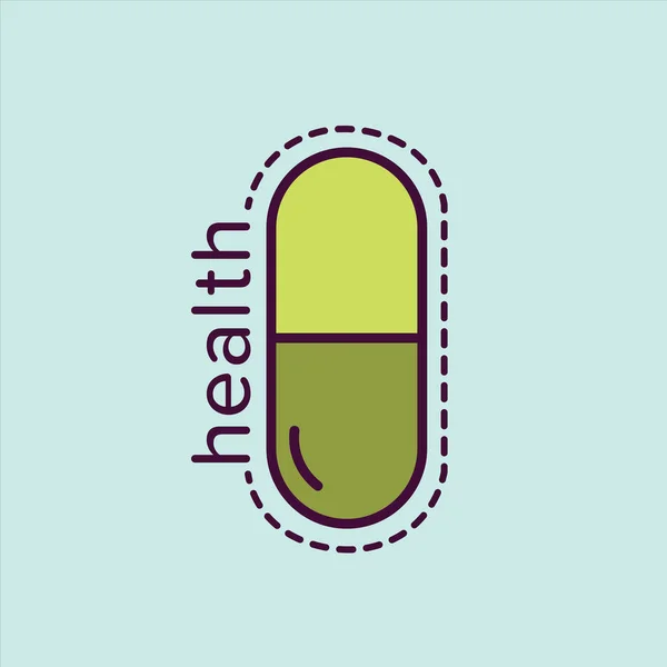 Imagen vectorial de una píldora leyendo salud — Archivo Imágenes Vectoriales