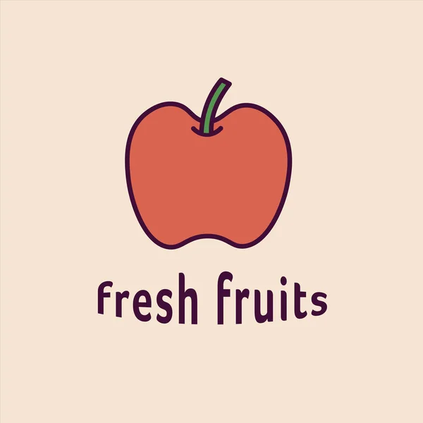 Imagen vectorial de manzana leyendo frutas frescas — Archivo Imágenes Vectoriales