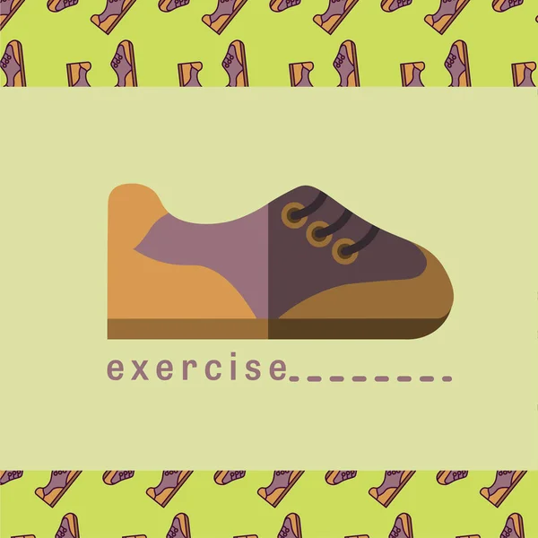 Διανυσματική εικόνα ενός παπουτσιού ανάγνωση άσκηση — Διανυσματικό Αρχείο