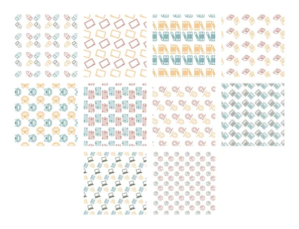 Conjunto de iconos vectoriales de patrón diferente — Archivo Imágenes Vectoriales