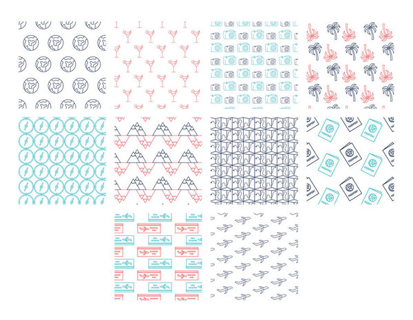 Набор векторных значков для летних каникул
