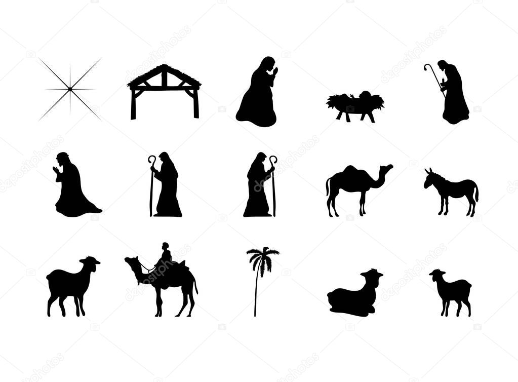 Symbols representing the birth of Jesus Christ