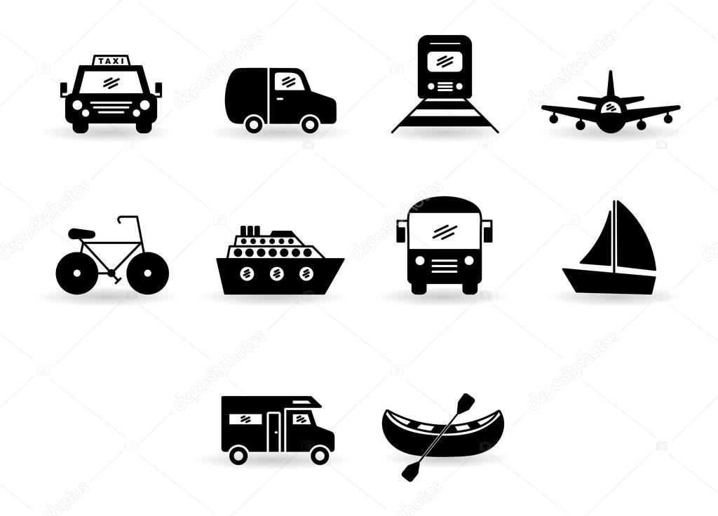 Vector set for transportation icons