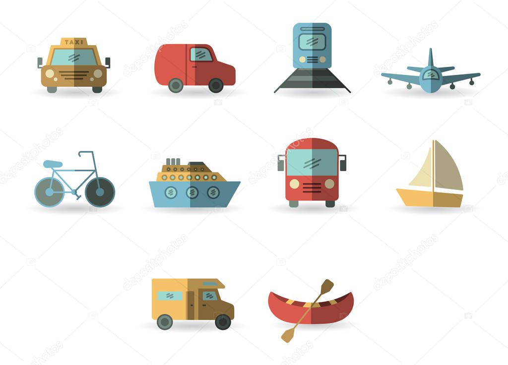 Vector set for transportation icons