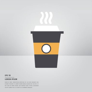 Lorem Ipsum metin ile kahve fincanı