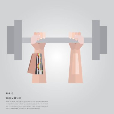 Lorem Ipsum metin ve halter tutan el