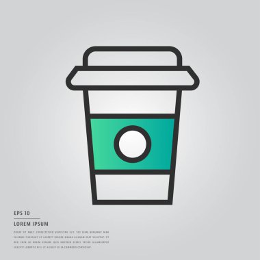 Lorem Ipsum metin ve tek kullanımlık Kupası