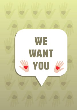 Vector icon of we want you message clipart