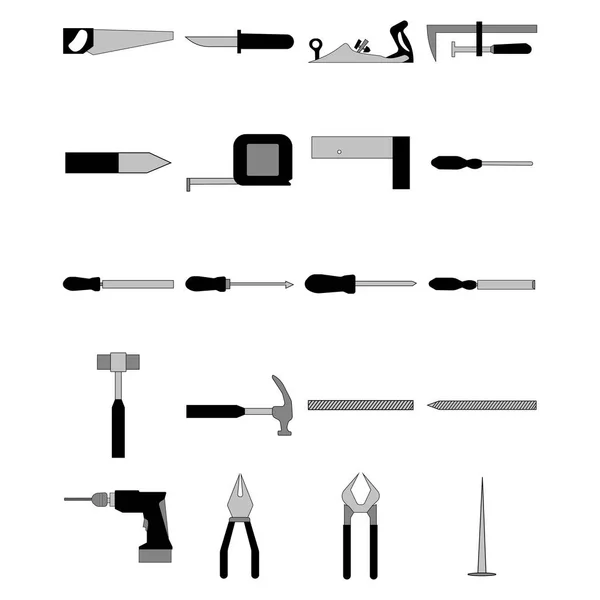 Vector icono conjunto de herramientas de bricolaje — Archivo Imágenes Vectoriales