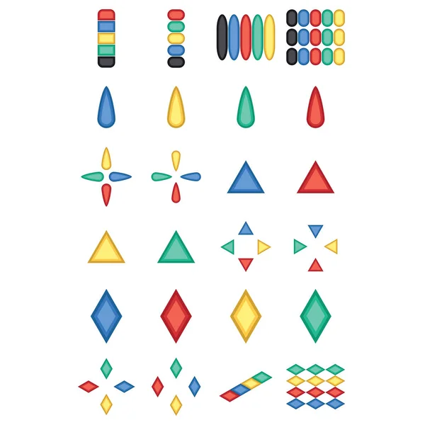 Varie forme geometriche colorate — Vettoriale Stock