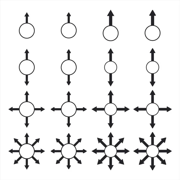 Vector de los signos de flecha alrededor del círculo — Archivo Imágenes Vectoriales