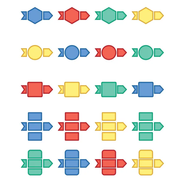 Conjunto de iconos vectoriales de varias formas y signos multicolores — Archivo Imágenes Vectoriales
