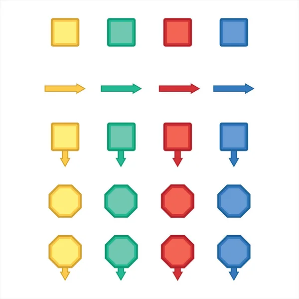 Vector icono conjunto de varias flechas — Archivo Imágenes Vectoriales