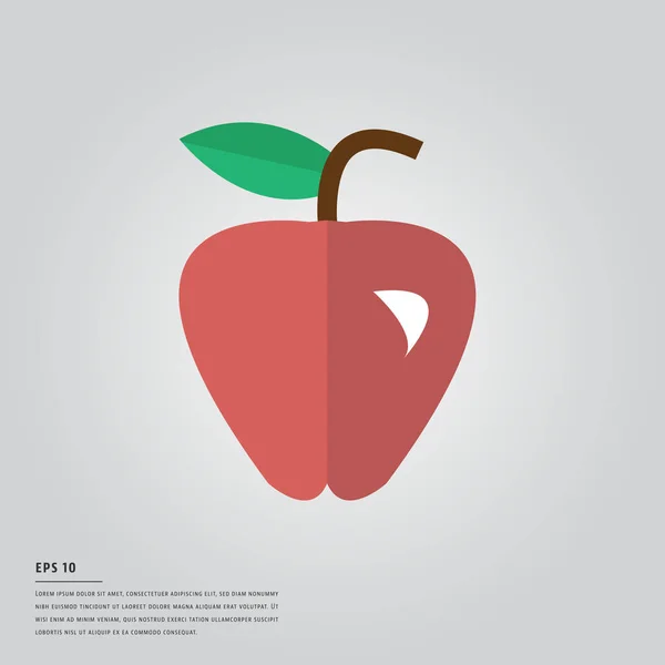 Lorem ipsum testo con una mela — Vettoriale Stock