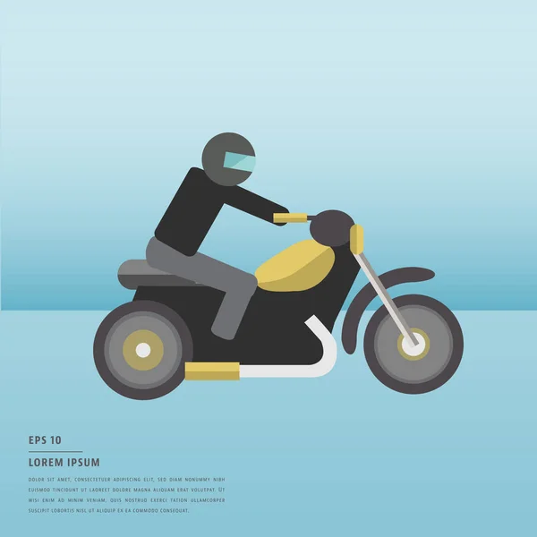 Lorem ipsum texte et homme en moto — Image vectorielle