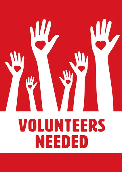 Vector icon of volunteers needed — Stock Vector